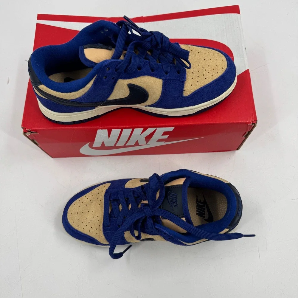 Nike Dunk‎ Low LX Deep Royal Blue Dark Obsidian Suede Sneakers Shoes DV741-400